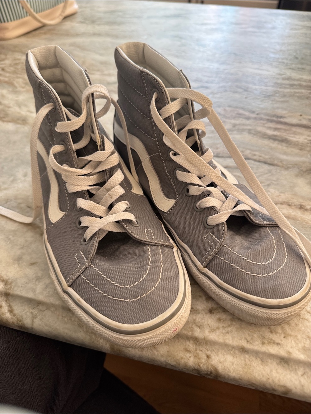 Vans High Top Sneakers in Gray and White